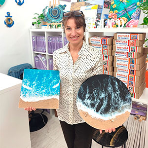 Epoxy Resin & 3D Flowers Canvas Workshop